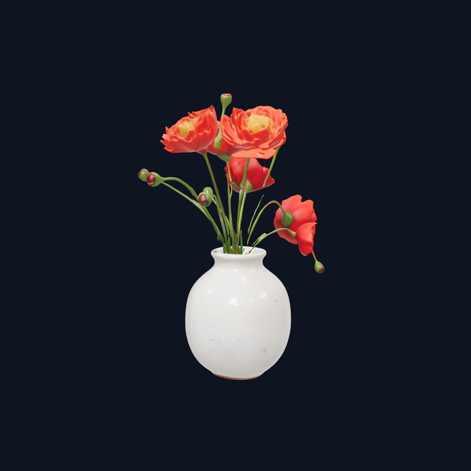Vase with Poppies Model Pack